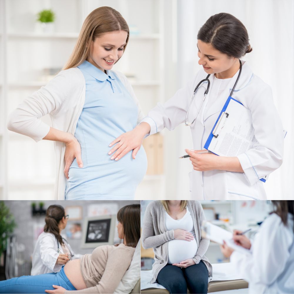 Pregnant woman consulting with Dr. Aprajita Srivastava at QURE CLINIC in Noida.
