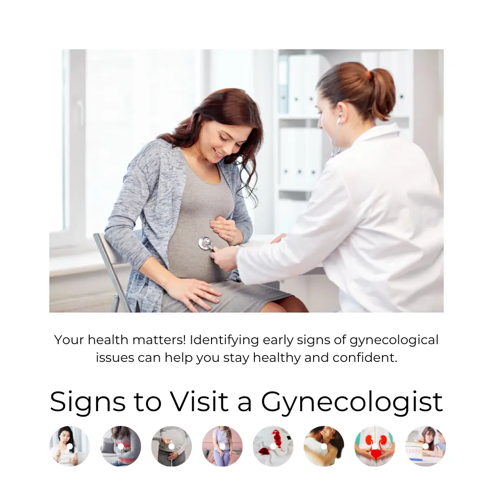 illustrating signs to visit a gynecologist during pregnancy.