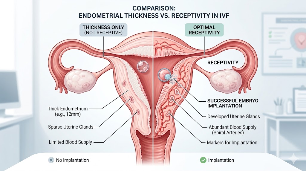 Endometrial Thickness vs Receptivity What Really Matters in IVF showing implantation process